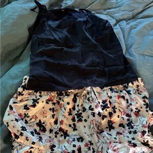 Adore me satin cami pajamas in navy print